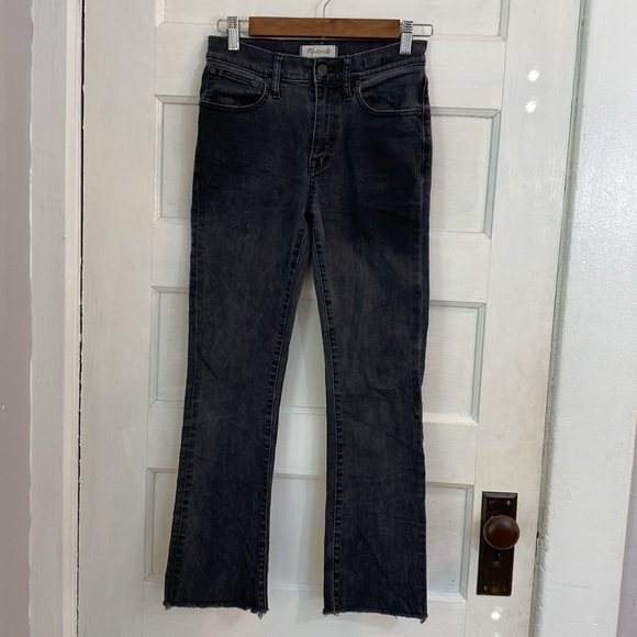 Madewell Cali Demi Bootcut Jeans in Berkeley Black Raw Hem Chewed, Size 25 - Picture 7 of 17